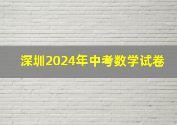 深圳2024年中考数学试卷