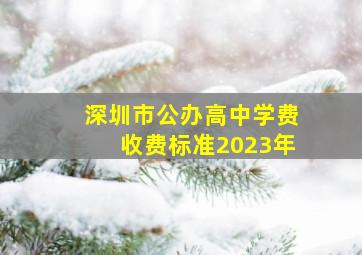 深圳市公办高中学费收费标准2023年