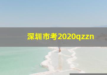 深圳市考2020qzzn