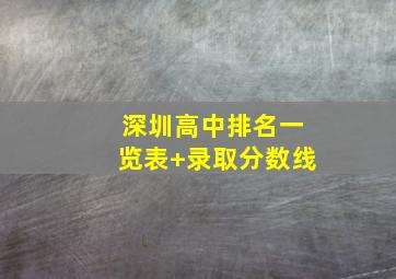 深圳高中排名一览表+录取分数线