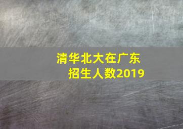 清华北大在广东招生人数2019