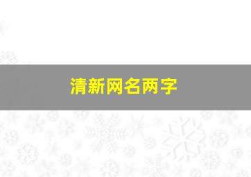 清新网名两字