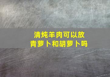 清炖羊肉可以放青萝卜和胡萝卜吗