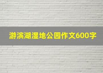 游滨湖湿地公园作文600字