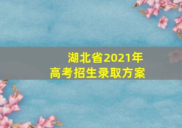 湖北省2021年高考招生录取方案