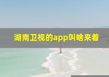 湖南卫视的app叫啥来着