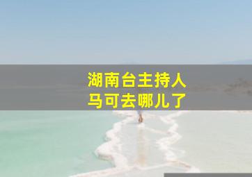 湖南台主持人马可去哪儿了