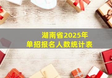 湖南省2025年单招报名人数统计表