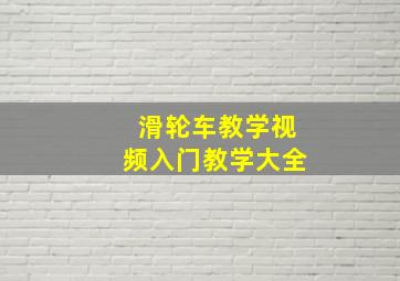 滑轮车教学视频入门教学大全