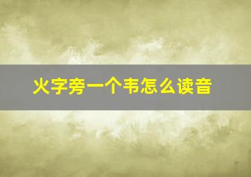 火字旁一个韦怎么读音