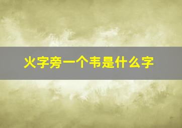 火字旁一个韦是什么字