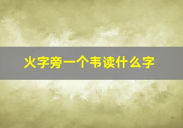 火字旁一个韦读什么字