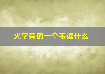 火字旁的一个韦读什么