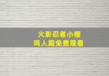 火影忍者小樱鸣人篇免费观看