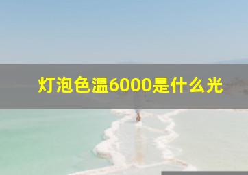 灯泡色温6000是什么光