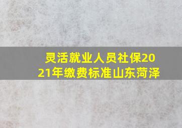 灵活就业人员社保2021年缴费标准山东菏泽