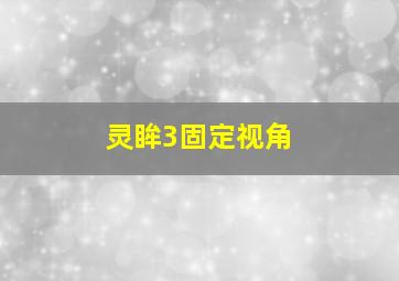 灵眸3固定视角