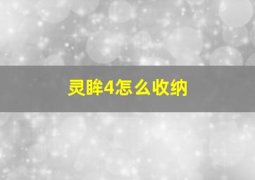 灵眸4怎么收纳