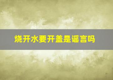 烧开水要开盖是谣言吗