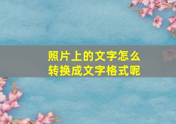 照片上的文字怎么转换成文字格式呢