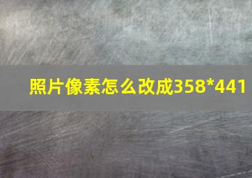 照片像素怎么改成358*441