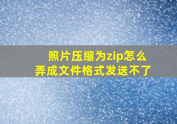 照片压缩为zip怎么弄成文件格式发送不了