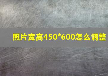 照片宽高450*600怎么调整