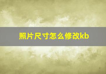 照片尺寸怎么修改kb