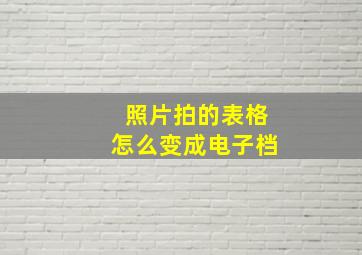 照片拍的表格怎么变成电子档