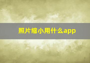 照片缩小用什么app