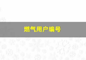 燃气用户编号