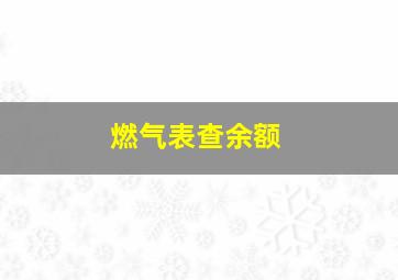 燃气表查余额