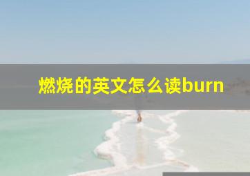 燃烧的英文怎么读burn