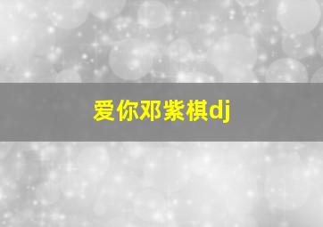 爱你邓紫棋dj