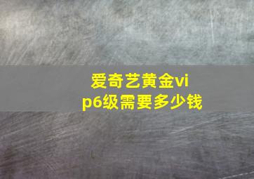 爱奇艺黄金vip6级需要多少钱