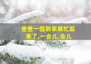 爸爸一回到家就忙起来了,一会儿,会儿