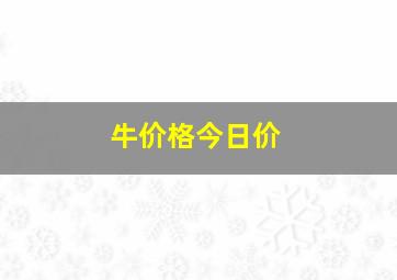 牛价格今日价