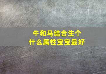 牛和马结合生个什么属性宝宝最好