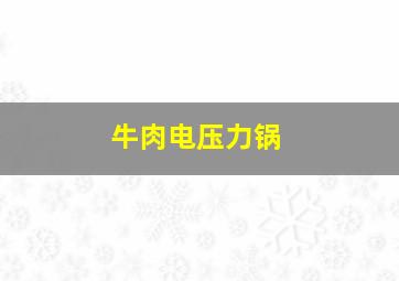 牛肉电压力锅