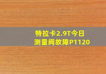 特拉卡2.9T今日测量阀故障P1120