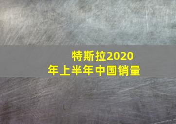 特斯拉2020年上半年中国销量