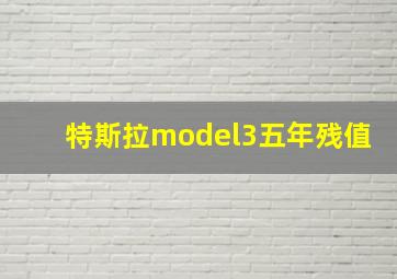 特斯拉model3五年残值