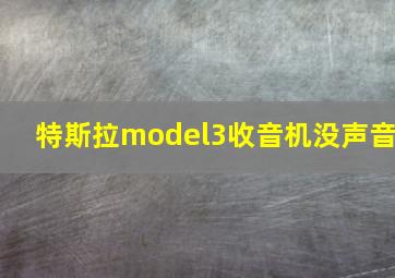 特斯拉model3收音机没声音