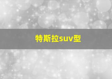 特斯拉suv型