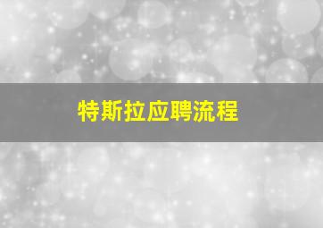 特斯拉应聘流程