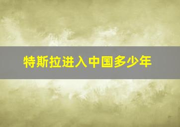 特斯拉进入中国多少年