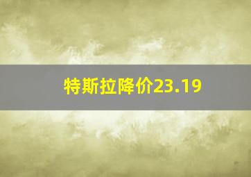 特斯拉降价23.19