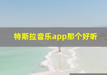 特斯拉音乐app那个好听