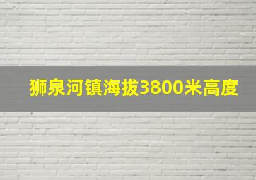 狮泉河镇海拔3800米高度