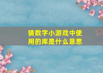 猜数字小游戏中使用的库是什么意思